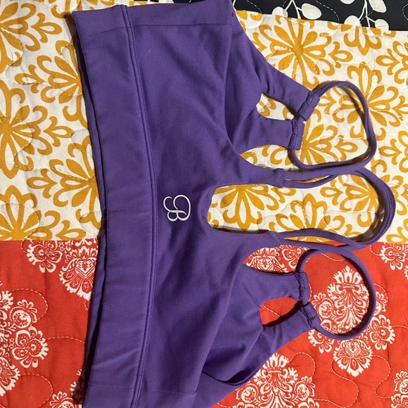 Bombshell Sportswear Twist Sports Bra & Leggings Royal Purple Women's Small - Picture 5 of 10